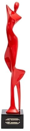 GLigeT Scultura Decorativa Ornamenti Moderni e semplici in Resina con Figure astratte, Decorazioni for la casa, arredo Artigianato Scultura Astratta(Red)