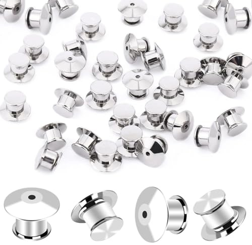 40 Stück Metall Abzeichen/Brosche Verschlüsse - Rostfreie Pinbacks Sicherheitsverschlüsse für Badge Maschine