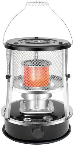 SAYEYBU Tragbarer Petroleumofen, Petroleumheizungen für Innenbereich, Nicht Elektrischer 2 in 1 Ofen und HeizgeräT für Camping, Drinnen und DraußEn, Terrasse, Deck, Zuhause,Schwarz,Glass Chimney