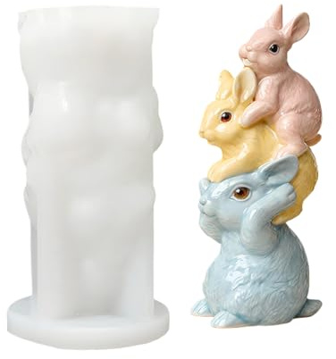 Osterhasenform | 3D Silikon Osterkerzen Gussform | Form Für Die Kerzenherstellung - für Gips Bastel Enthusiasten Kunstlehrer Party Planer Heimwerken Thementage Workshops
