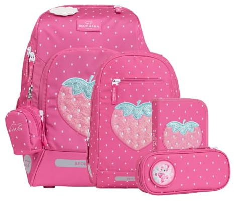 Beckmann zaino della scuola Active Air FLX Schoolbag Set 6 -pezzi 20-25L Strawberry viola