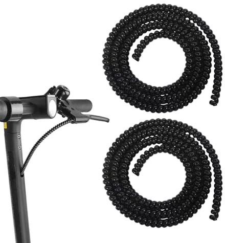 PureSphere 2x90cm Spiral Cable Wrap, TPU Cable Protector for E-Bike Scooter | PureSphere 2pcs 90cm TPU spiral cable tube, flexible cuttable wrap for e-bike scooter brake gear cable protection