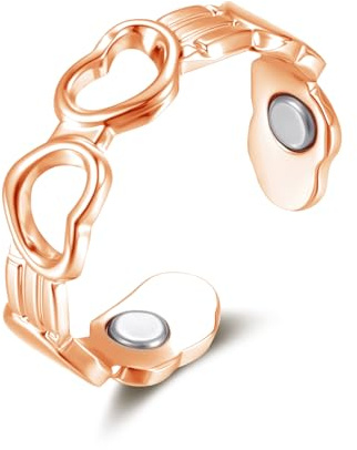 Glintara Magnetring Damen - Neu Offen Verstellbar Anxiety Ring, Vital Ring | Hypoallergen, Stärker Magnetkraft, Vitalring zur Abnehmen Angstreduktion, Mode, Förderung Schlaf, Geschenk für Frauen Unisex