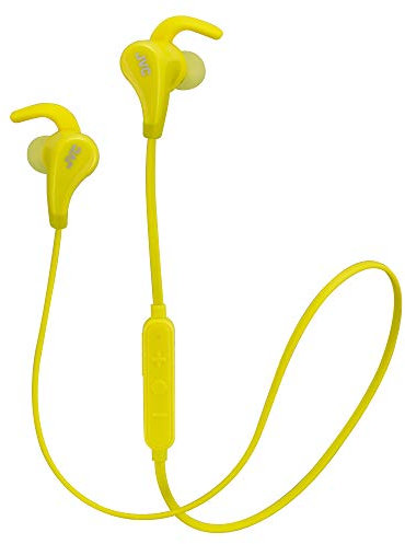 JVC Auricolari in ear AE sport Bluetooth con gancio mobile (Pivot Motion), a prova di sudore (IPX5) compatibile con app AE Run & Music, Giallo