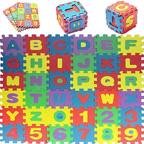36PCS Weich Eva-Schaum Sicherheit Spielmatte Lernen Buchstaben Zahlen Puzzlespiel für Baby Kinder UK von Trimmingshop - Large