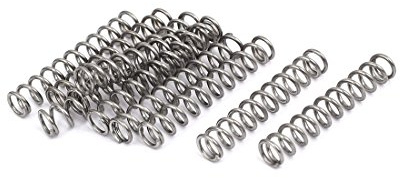 sourcingmap 10 Stück 1mmx7mmx40mm 304 Edelstahl Druckfedern Silber de