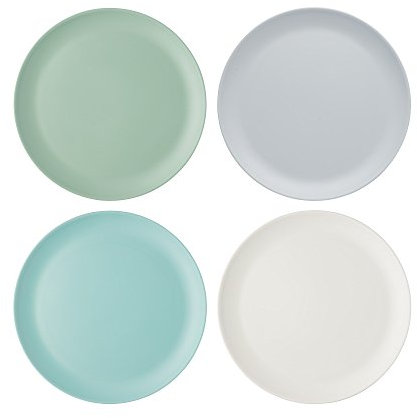 Colourworks Platos Llanos de Melamina, 28 cm, Multicolor, Juego de 4 Piezas