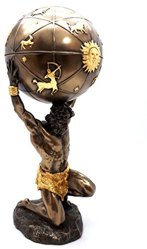 VERONESE Atlas Titan Celestial Sphere Greek God Statue Sculpture Figure Bronze Finish 12.8΄΄