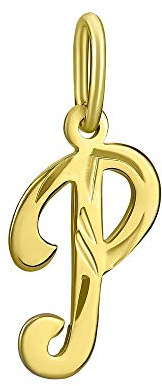 SILVEGO Unisex Anhänger Buchstabe P Gelbgold 14 Karat 585