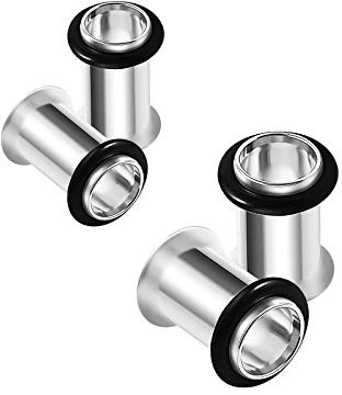 KJM Fashion Single Flared Piercing Schmuck Mehr Größen 4 Stück, Stahllegierung, Gummi, keine Angabe