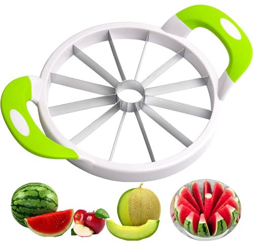 YUEMING Wassermelonen Schneider, Obstschneider aus Edelstahl, Melonenschneider für alle Melonensorten für DIY-Obstsalate Sommer Fruchtschneidegabel