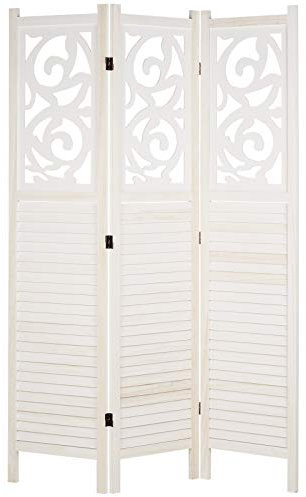 Hartleys 3 Panel Decorative Wooden Room Divider - Choice of Colour