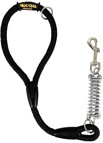 Hundeleine, Stoßdämpfer, Anti-Zug, für mittelgroße und große Hunde. 60cm. Schwarz