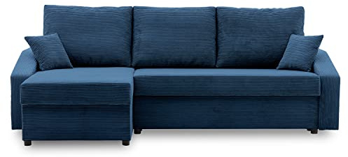Ecksofa Dorma mit schlaffunktion, einfacher Aufbau, modernes Design, polstermöbel. Schlafcouch zum Wohnzimmer. Widerstandsfähiges, Minimalistisches Design (POSO 005)