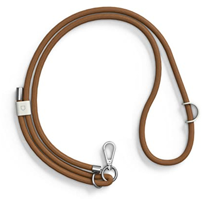 Cordon de téléphone tressé RHINOSHIELD|Cordon résistant et ajustable, boucle supplémentaire pour accrocher des accessoires - Couleurs tendances à partir de matériaux recyclés - Bronze | Facile à ajuster, boucle pour accrocher des AirPods et des clés, sangle durable