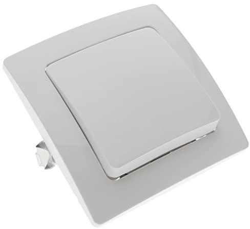 CableMarkt - Interruptor 80x80mm de cruzamiento Color Blanco empotrable a la Pared Serie Lille