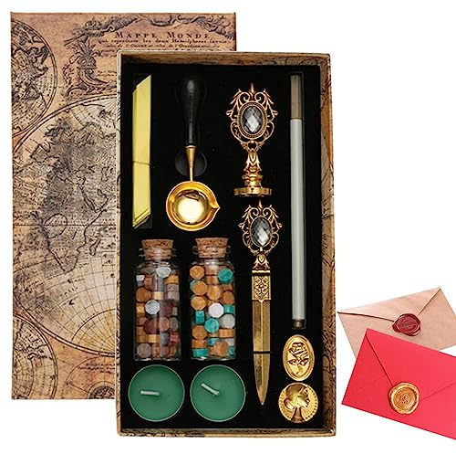 Sellos de vintage | Kit de pintura para sellos de para sellar – Juego de pintura fuego no pegajosa, caja de regalo de marca en caliente Sello Facyn