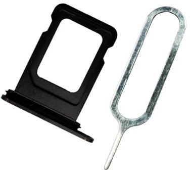 MMOBIEL SIM Card Slot Tray Holder Replacement Compatible with iPhone 14 Pro / 14 Pro Max - Incl. Rubber Gasket and Sim Pin - Black