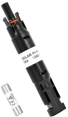 HandGold Solar PV Sicherungshalter mit Inline Sicherung, 1000V IP68 Wasserdicht Sicherungsstecker, Solarsicherung Steckverbinder für Solar Anlage/Balkonkraftwerk (10A)