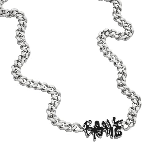 Diesel Herrenhalskette aus 2-farbigem Edelstahl mit Karabinerverschluss