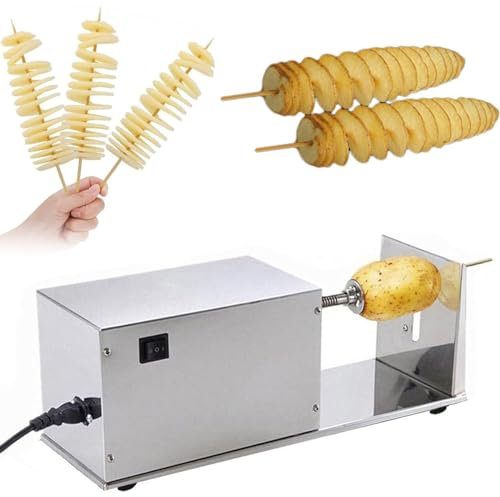 DPQYJPP Spiralschneider Kartoffelschneider Kartoffel Twister, Spiralschneider Gemüse Kartoffelschneider, Manueller Edelstahl-Kartoffelschneider, Pommesschneider Currywurstschneider