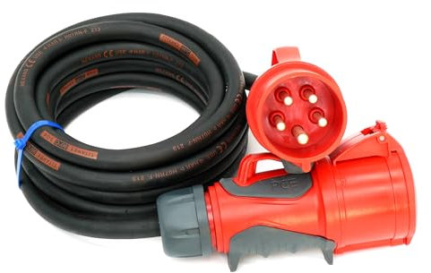 CEE Starkstromkabel (1,5m-50m) 32A Verlängerungskabel Titanex H07RN-F 5x4mm² mit PCE Grip Stecker und Kupplung, Business-Line von Event-Kabel (25 Meter)