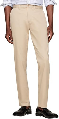 Tommy Hilfiger Uomo Pantaloni Chino Tapered Fit, Beige (Batique Khaki), 30W/28L