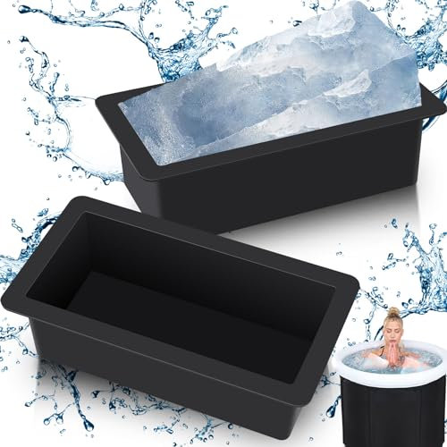 DTOFOOT Mold, 5.2 lbs 2Pcs Big Block Molds Silicone Ice Bath Cooler Large Cube Trays Reusable