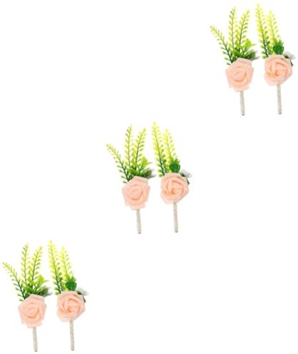 Zerodeko 6stücke Teiliges Hochzeits-ansteckblumen Künstliche Blumen-Korsagen Für Bräutigam Und Trauzeugen Hochzeitsdeko Und Accessoire Für Unvergessliche Momente