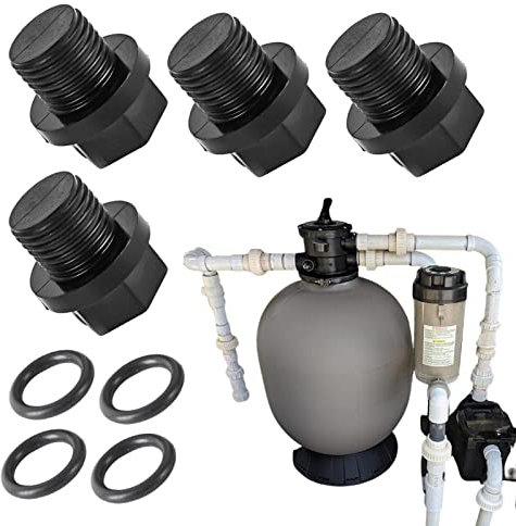 4 Stück Pool Ablassschraube Poolpumpe 1cm,Ablaufstopfen Pool Pump Parts,Ablaufstopfen Mit -Ringen Schwarz,Teile Für Poolpumpen,Rohrstopfen,Für Spx1700fg Super Pump Powerflo,Maxflo Series