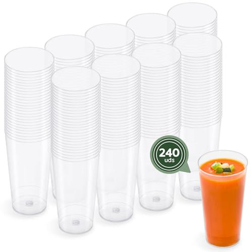 Horeca Collection - 240 Uds Vaso Cónico Transparente - 100 cc - Vasitos Aperitivo - 4,5 x 8,4 cm - Postres - Reutilizables - Cuencos - Finger Food - Entrantes - Catering - Cóctel - Vasos - Tazas