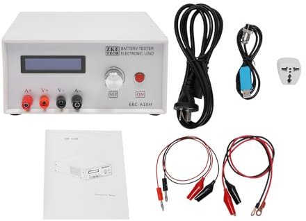 KEESUNG EBC-A10H Batterietester Akkutester, Batterieprüfergerät LCD Batteriekapazität Tester Kapazität Tester Electronic Load Battery Capacity Tester mit 2 Paare Kabelklemme, 5-10A 150W