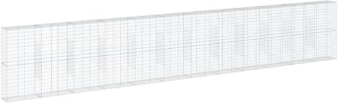 vidaXL Gabionkorg med skydd 1200x50x200 cm galvaniserat järn, gabionkorg, stenmur, gabionmur, gabionkorgar, stenmurar, gabinmurar, gabionvägg