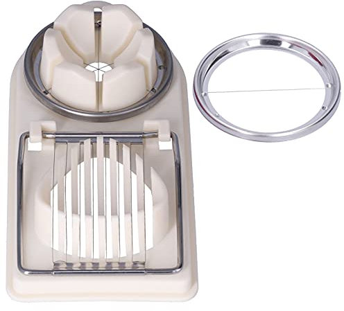 Sunicon Egg Slicer, Household Stainless Steel Wire Egg Cutter Safe Easy to Operate Heavy Duty Aluminium Egg Cutter Easy to Clean (White)