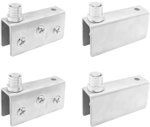 Lot de 2 paires de charnières de porte en verre, charnières pivotantes d'armoire, charnières de porte de douche en verre pour verre de 8 à 10 mm d'épaisseur (M)