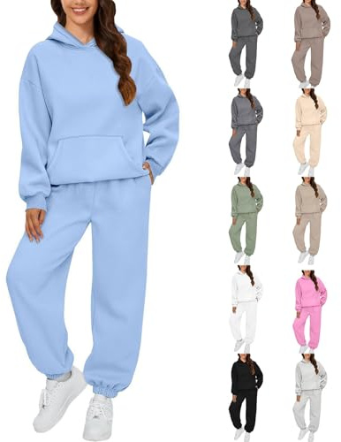 Trainingsanzug, komplettes Set für Damen, 2-teilig, mit Kapuze und Jogginghose, Jogginghose, Y2K, Loungewear