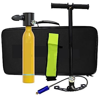 KOROBIE Tauchflasche für Taucher 0,5 l Sauerstoffflasche, Flasche mit 10–15 Minuten Kapazität, Schwimmausrüstung for Erwachsene, Tauchausrüstung Tauchausrüstung für Tauchflaschen(Yellow)