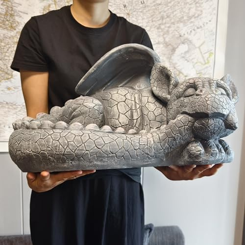 Large Sleeping Dragon Garden Outdoor 22 L Statue Mythical Decor for Lawn Yard Patio Pond Porch Deck Baby Sleeping Dragon Ornament Birthday Presents for Friends Family