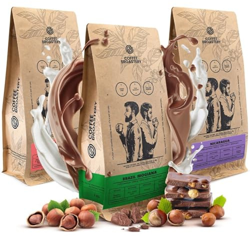 Coffee Broastery Kaffeebohnen Costa Rica Nicaragua Frisch Geröstet 3x1kg | Brasilien Samba, Spezialitäten Kaffee, 100% Arabica, Ganze Bohnen, Ideal für Vollautomaten Mittlere Röstung, Bohnenkaffee