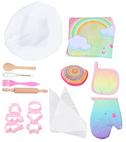 PHENOFICE Junge Mädchen Kochset Mit Schürze Spielzeug Für Backen Und Kochen Aus Hochwertigem Stoffmaterial Langlebig Und Praktisch Für Dauerhaften Gebrauch