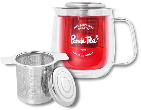 Panda tea - Panier à thé en inox - Infuseur Thé Original et Pratique pour infuser vos Thés en Vrac - Passoir à thé