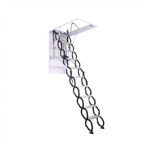001,80cm/120cm,Dachbodenleiter Mit Fernbedienung, Elektrisch, Dachbodentreppe Zum Herunterziehen, Unsichtbar Zusammenklappbare Dachbodenleiter, Teleskopleiter, Teleskopleiter Mit Handlauf,
