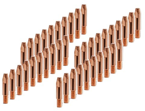STAHLWERK Stromdüsen M6x28 in 0,9 mm, 40er Set für AK25, MB25, KD24, MB24 | Kontaktdüsen, MIG/MAG-Verschleißteile und Schweißzubehör für Schweißbrenner