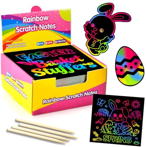 Stocking Stuffers for Kids Rainbow Scratch Paper Classroom Art Notes 150