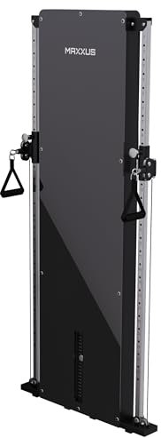 MAXXUS Kabelzugstation SmartGym H8 - Wandmontage, Platzsparend, mit Gewichtsblock, Alu, Stahl - Seilzug, Kabelzug, Homegym Fitness Station, Kabelzugturm, Kraftstation für Zuhause