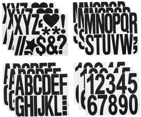 ETHZZLE 12hojas Calcomanías Autoadhesivas Números y Letras Resistentes Al Agua Para Buzones y Vehículos