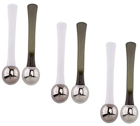 DECOMELODY Cucharas Masajeadoras para Crema de Ojos 6 Piezas Aleación de Zinc Diseño Curvo Portátil para Masaje Facial y Ocular Cuidado para Mujeres