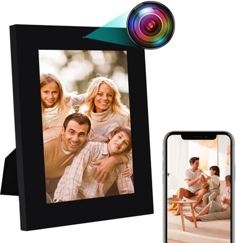 Sueirn WIFI Photo Frame Camera, Hidden Spy Camera with Motion Detection, 1080P Indoor Wireless Camera with App Control, Nanny Cam Small Secret Camera for Home Security