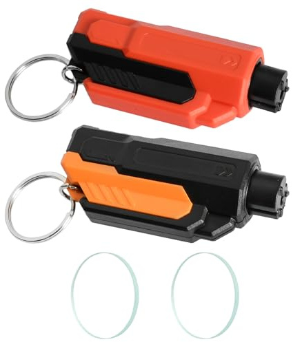 Rieoany 2 Pièces Coupe Ceinture Brise Vitre 2 en 1 Marteau Brise Vitre Voiture Marteau de Sécurité pour Voiture, Outil de Secours d'urgence Essentiel pour Les Voitures et Les Bus