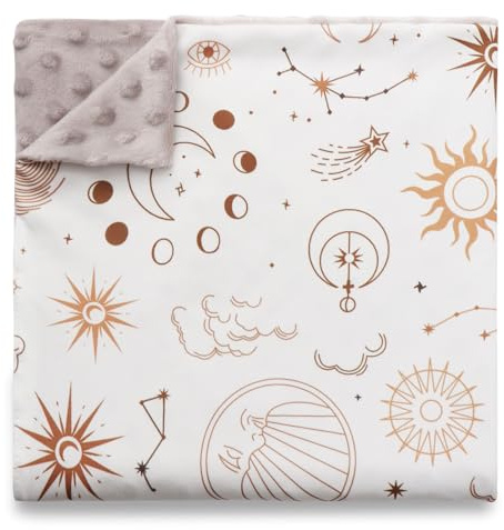 AQOKKA Organic Cotton Baby Blanket for Newborn Soft Unisex Double Layer Sleeping Blankets for Toddlers Kids Baby Girls Boys Nursery Duvet Cover Gifts 75x100cm